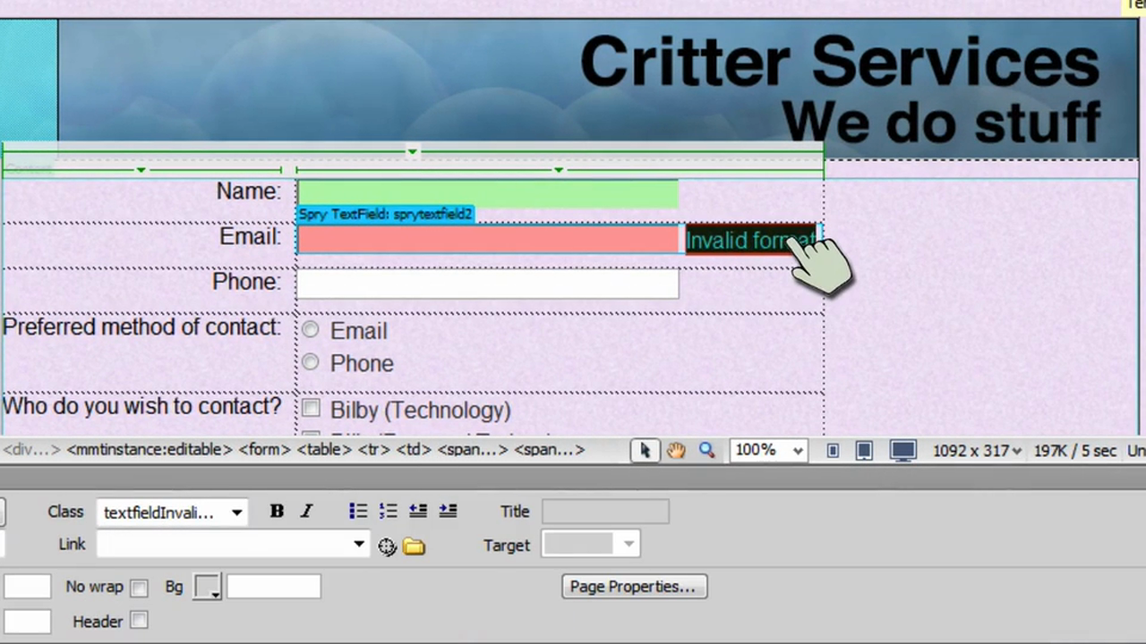 DW6U11B: Validating Text Fields