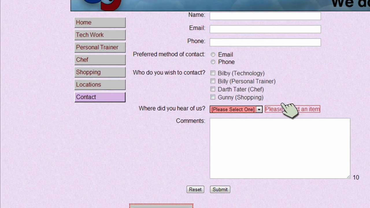 DW6U11D: Validating Selections & Comments