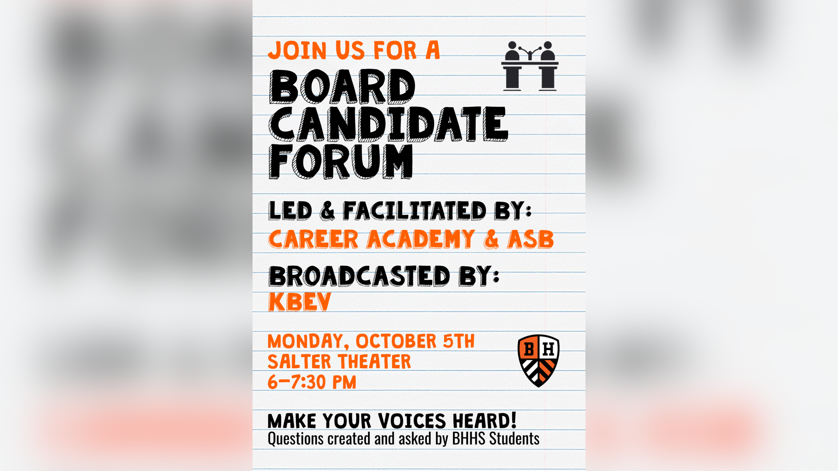 KBEV | BHUSD Candidate Forum | October 5, 2026