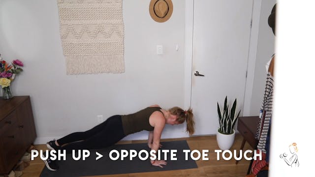 PUSH UP TO OPPOSITE TOE TOUCH DEMO