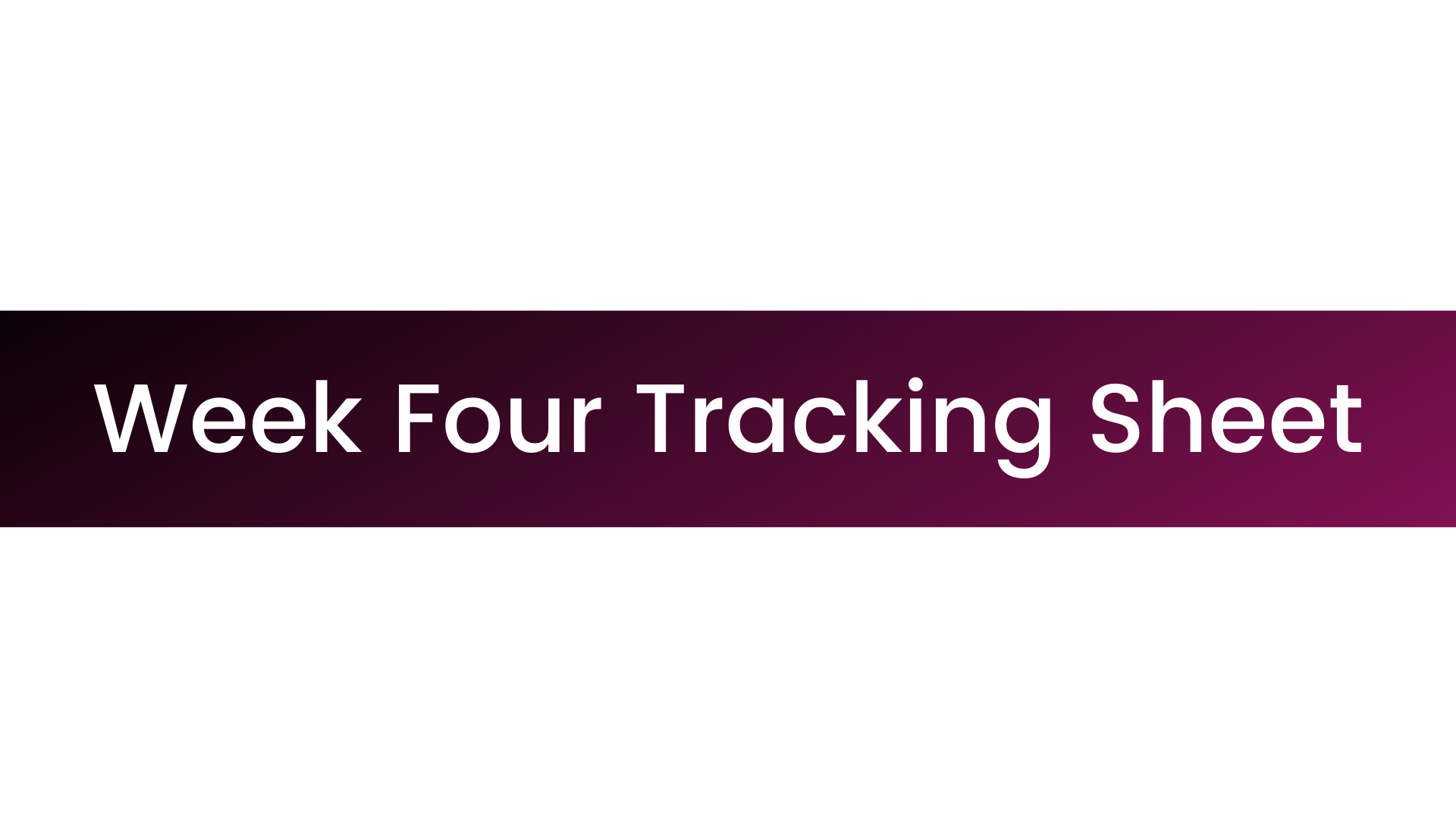 (PDF) STRONGER | Week Four Tracking Sheet