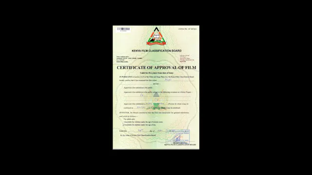 Misri-Kenya Censor Certificate