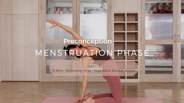 Menstruation Phase - 31 Mins - Restorative Yoga - Yoga Block, Blanket, Bolster