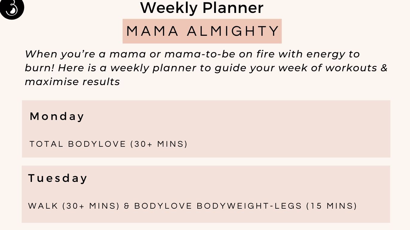 Weekly Workout Planners (Strong Mama)