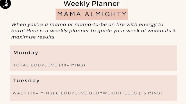 Weekly Workout Planners (Strong Mama)