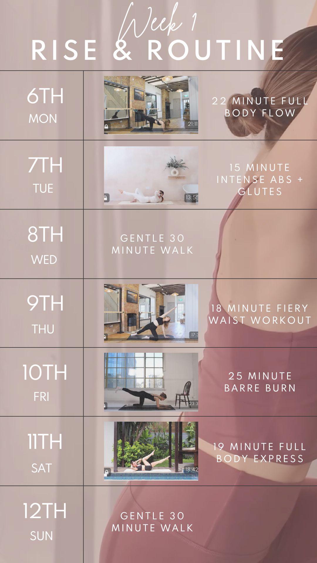 WEEK 1 RISE AND ROUTINE SCHEDULE