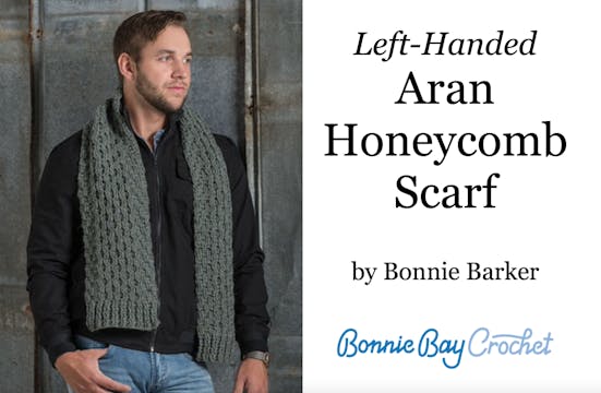 Left-Handed Aran Honeycomb Scarf