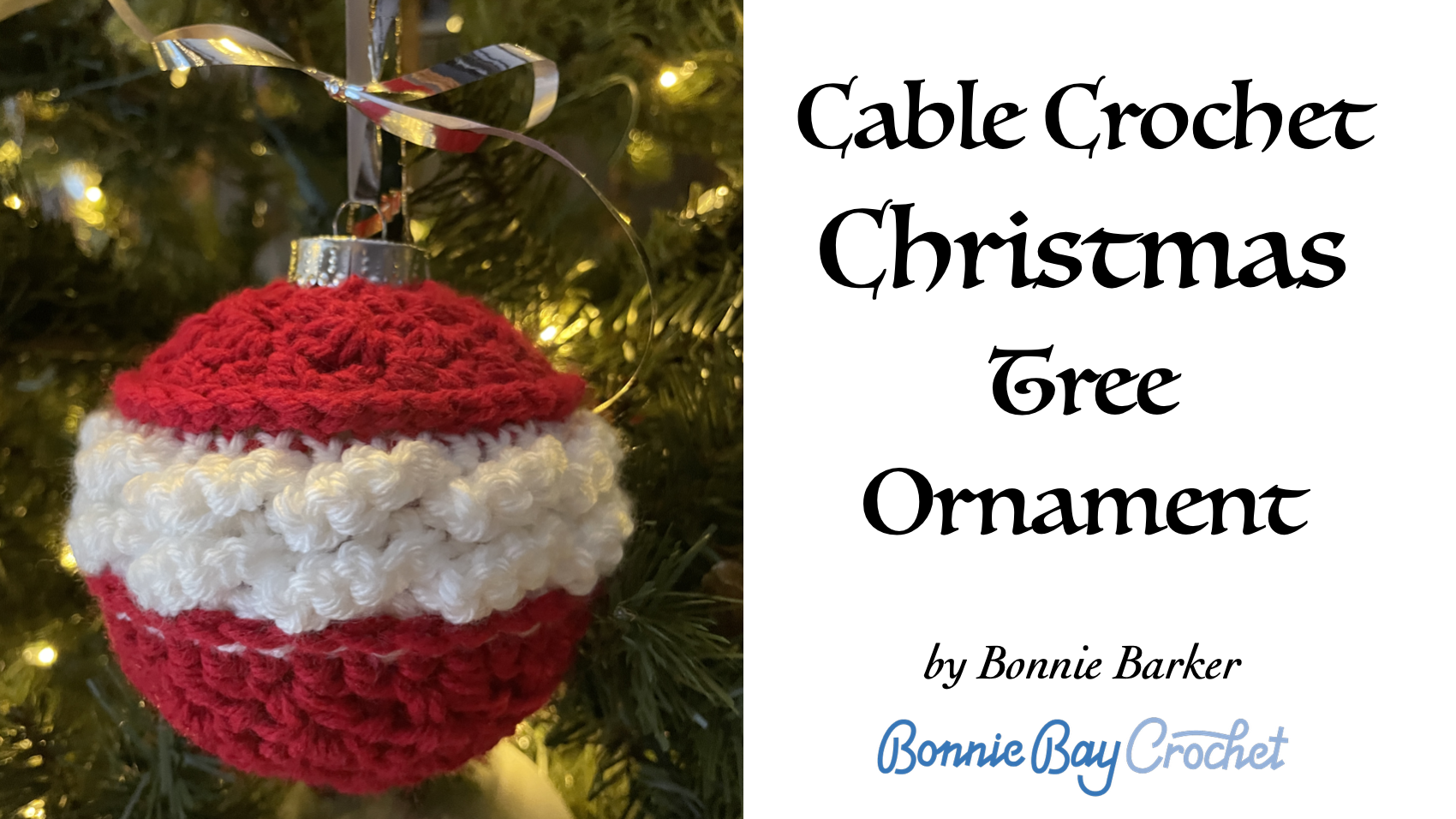 Cable Crochet Christmas Tree Ornament