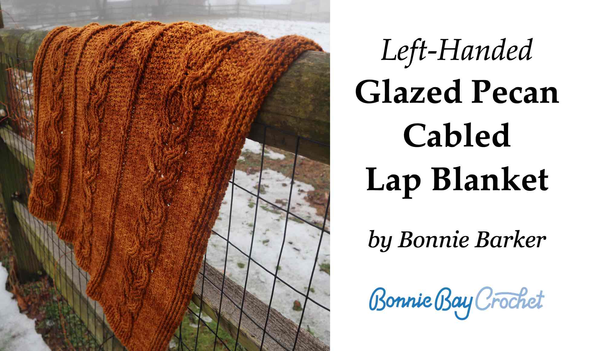 Left-Handed Glazed Pecan Cabled Lap Blanket