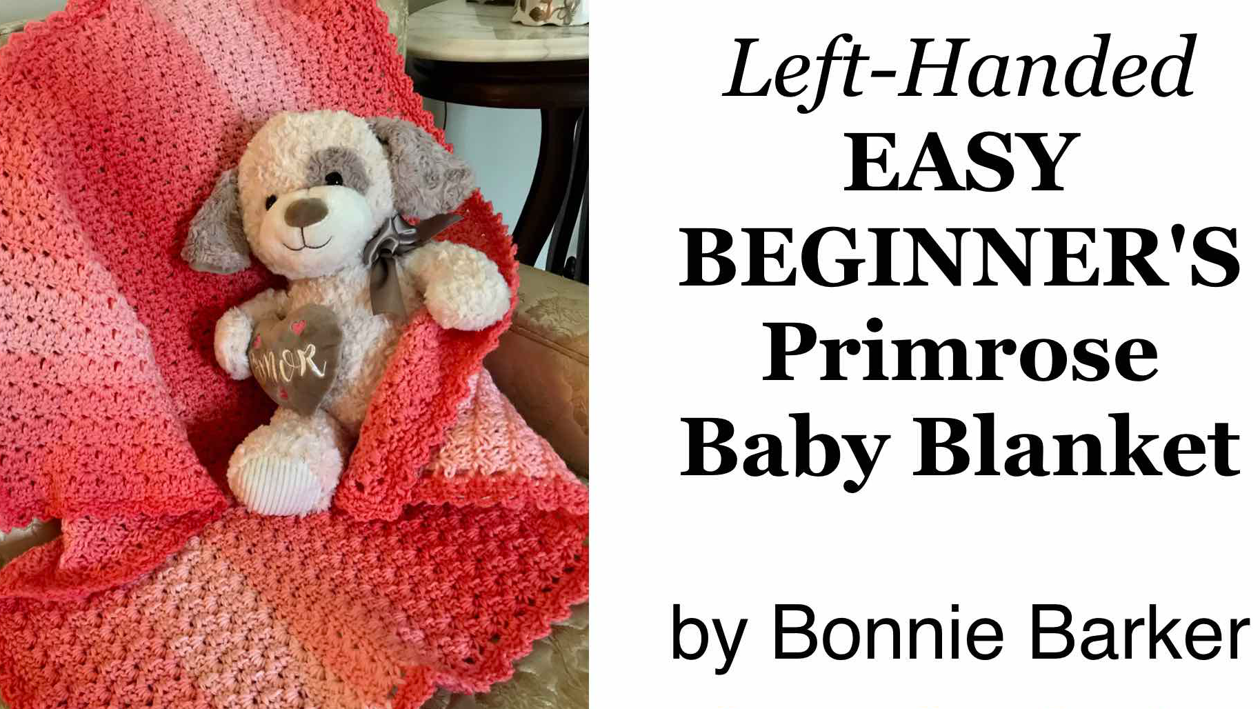 Left-Handed EASY BEGINNER Primrose Baby Blanket