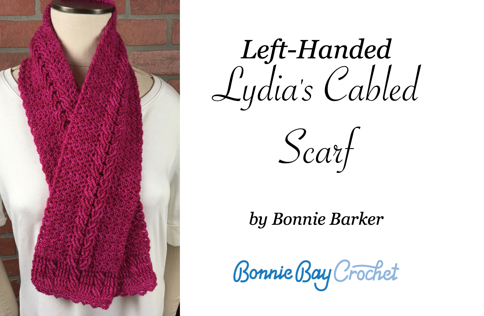 Left-Handed Lydia's Cabled Scarf