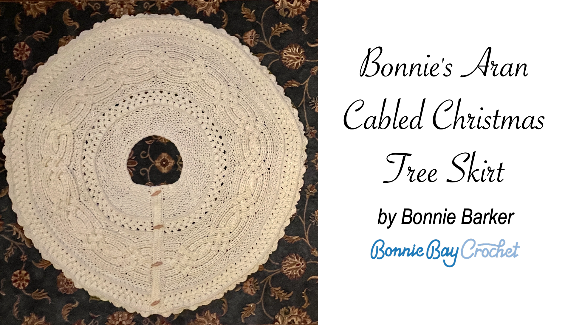 Bonnie's Aran Cabled Christmas Tree Skirt