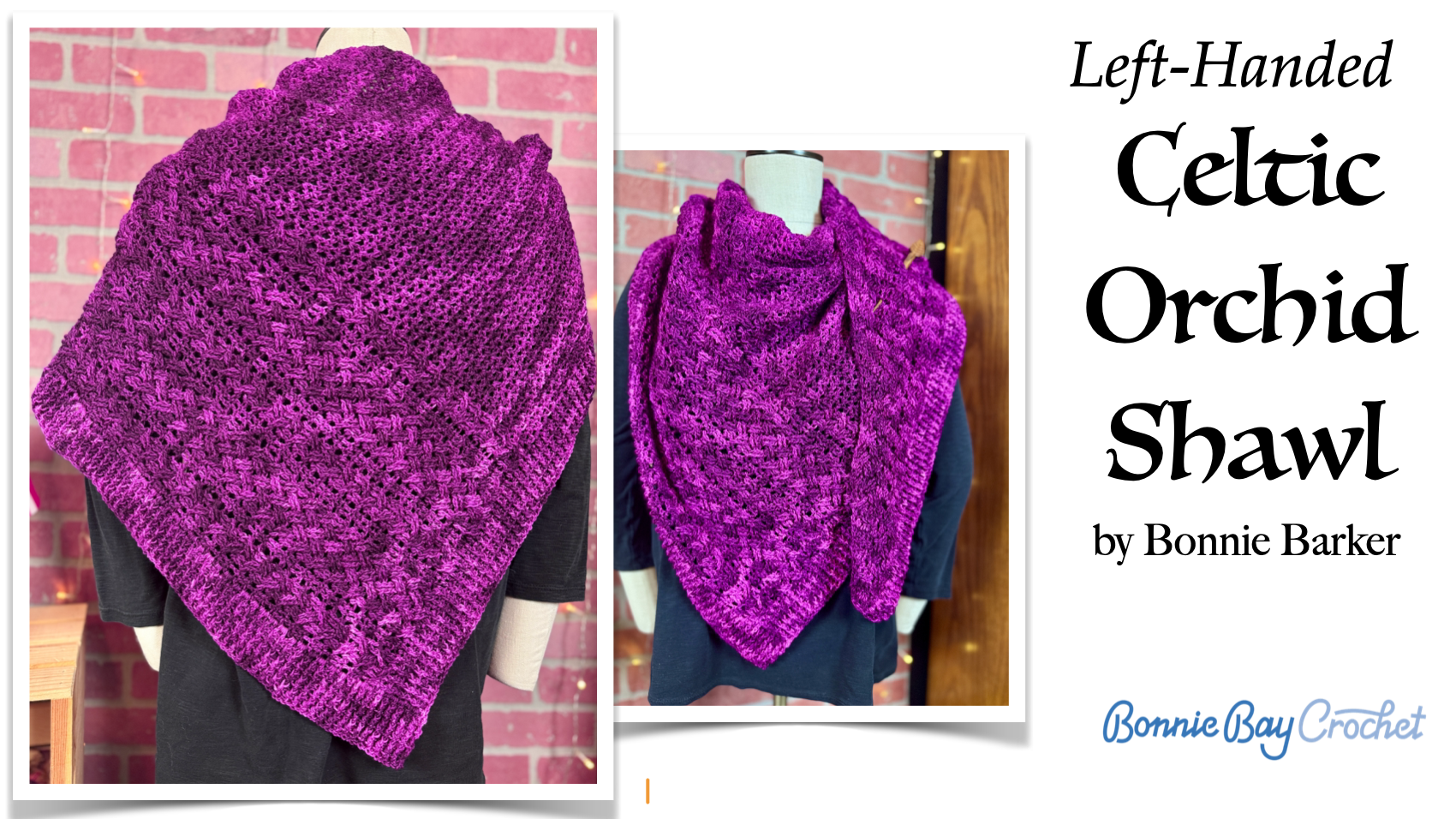 LEFT-HANDED VERSION: Celtic Orchid Shawl
