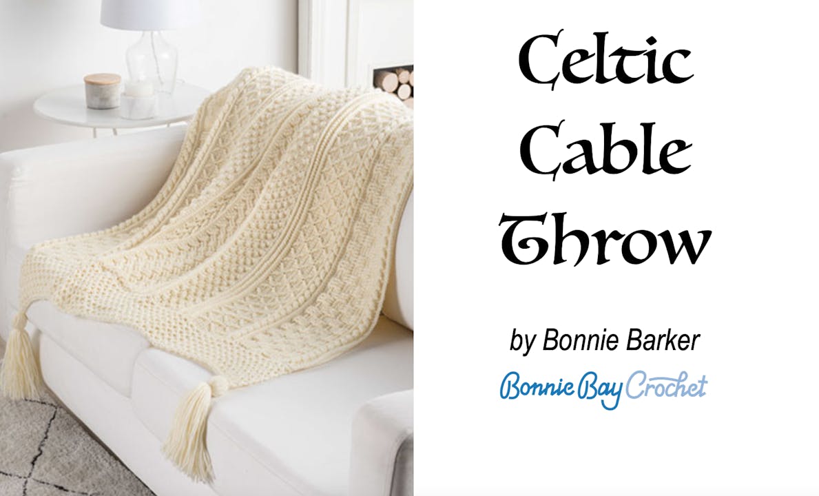 Celtic Cable Throw - Bonnie Bay Crochet