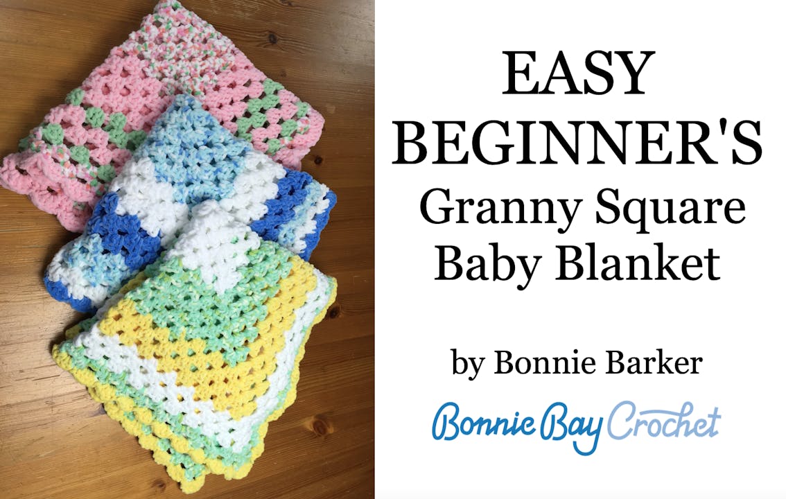 EASY BEGINNER Granny Square Baby Blanket Baby Blankets Bonnie Bay