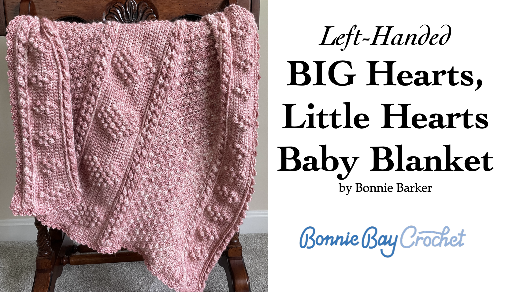 Left-Handed BIG Hearts, Little Hearts Baby Blanket