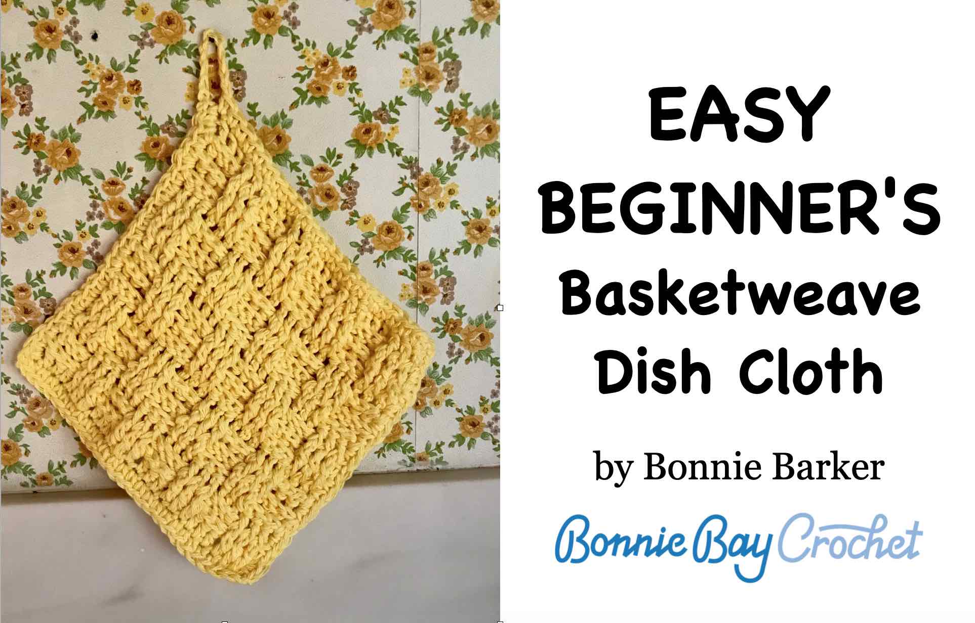 EASY BEGINNER Basketweave Dish Cloth