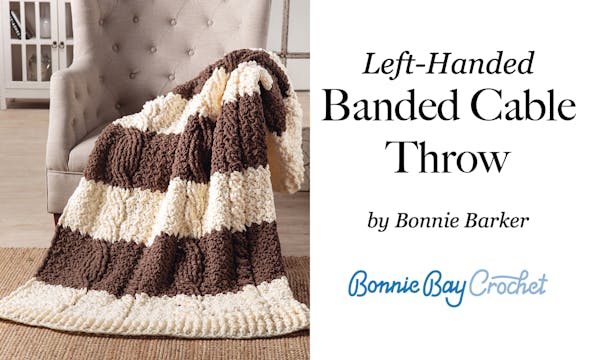 Left-Handed Banded Cable Throw