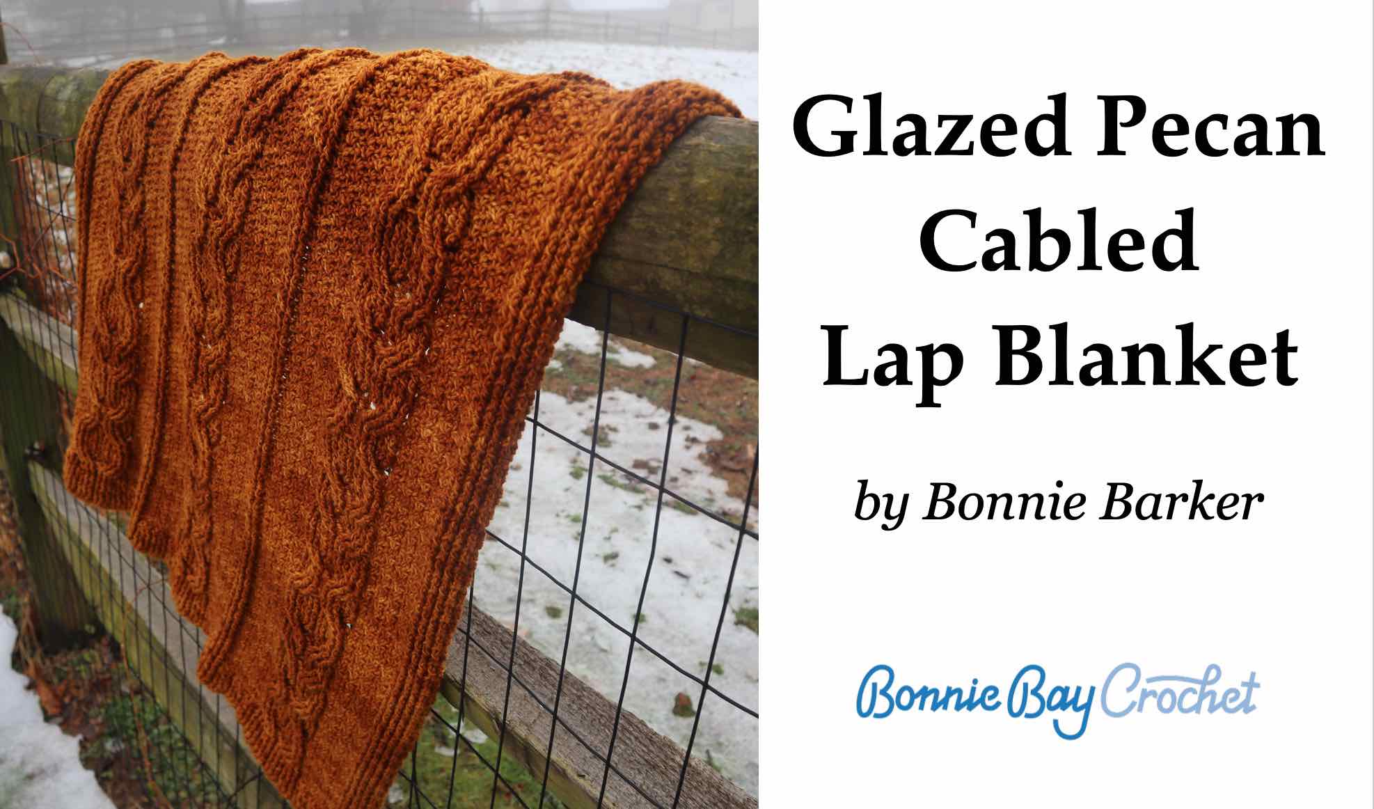 Glazed Pecan Cabled Lap Blanket