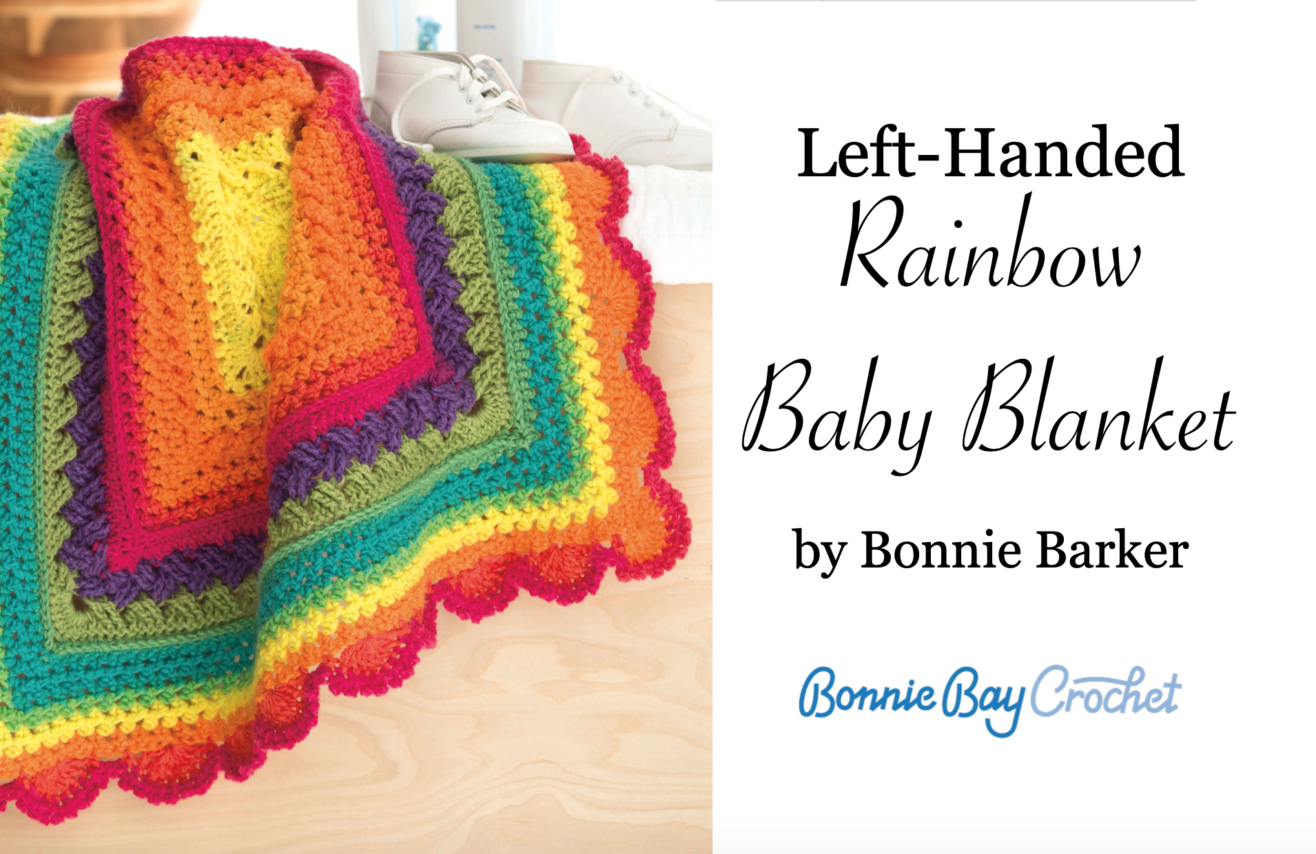 Left-Handed Rainbow Baby Blanket