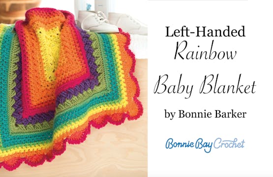 Left-Handed Rainbow Baby Blanket