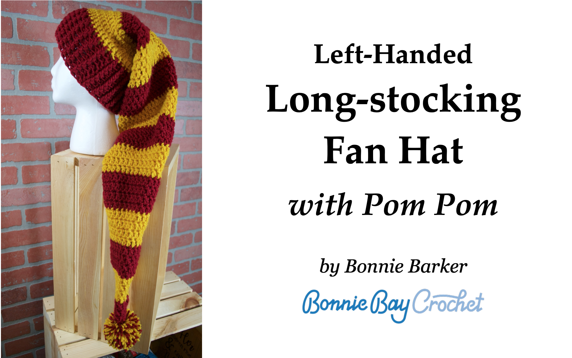 Left-Handed Longstocking Fan Hat with Pom Pom