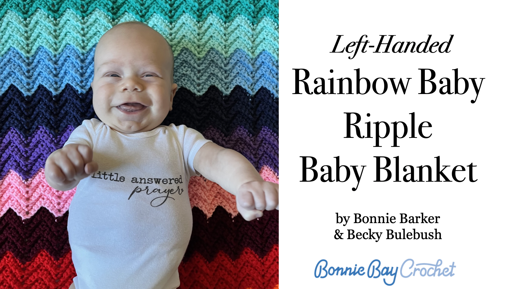 Left-Handed Rainbow Baby Ripple Baby Blanket