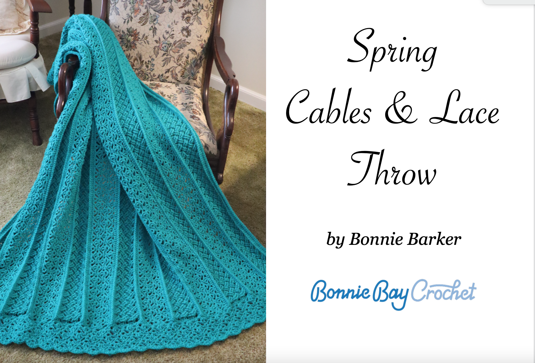 Spring Cables and Lace Throw