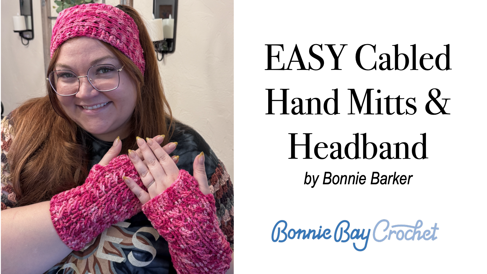EASY Cabled Hand Mitts & Headband