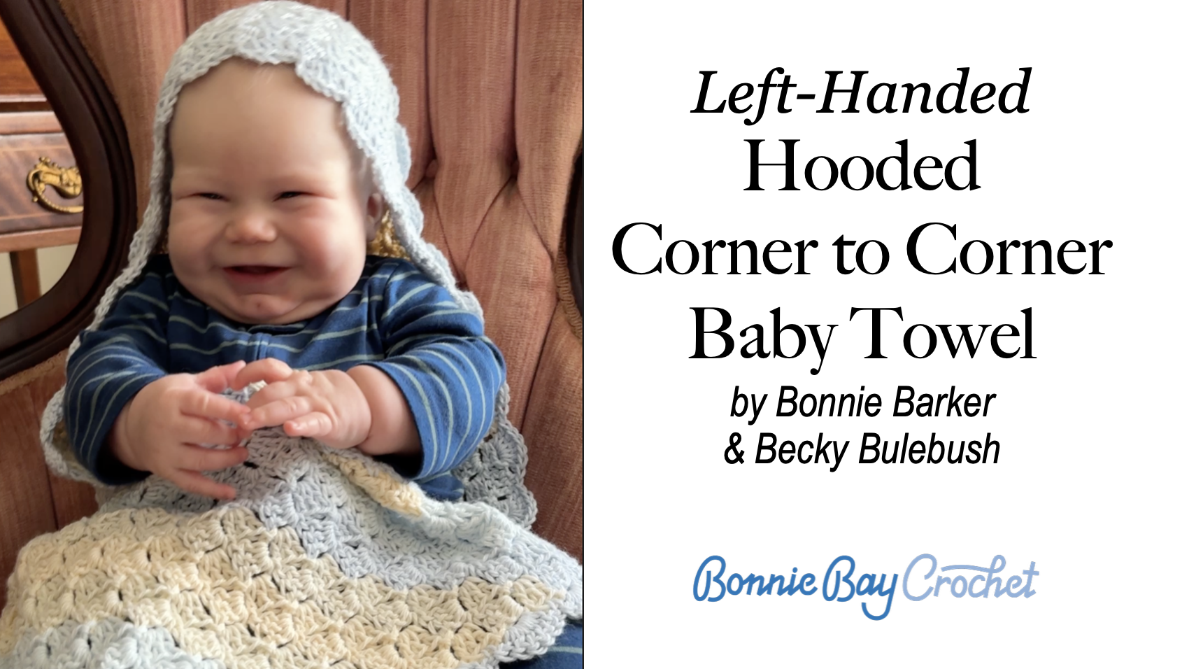 Left-Handed Hooded Corner to Corner Baby Towel