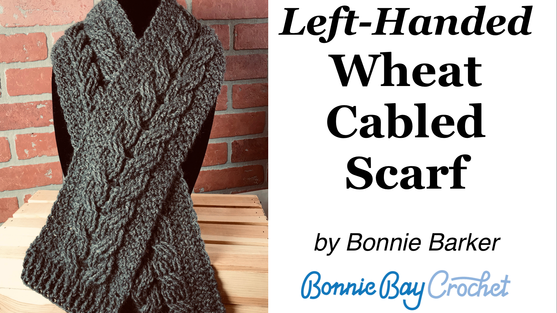 Left-Handed Wheat Cabled Scarf