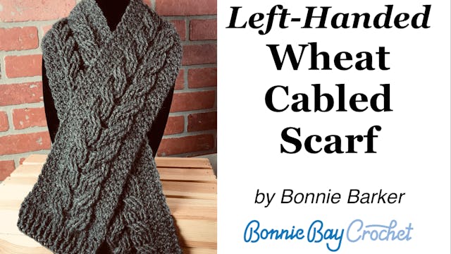 Left-Handed Wheat Cabled Scarf