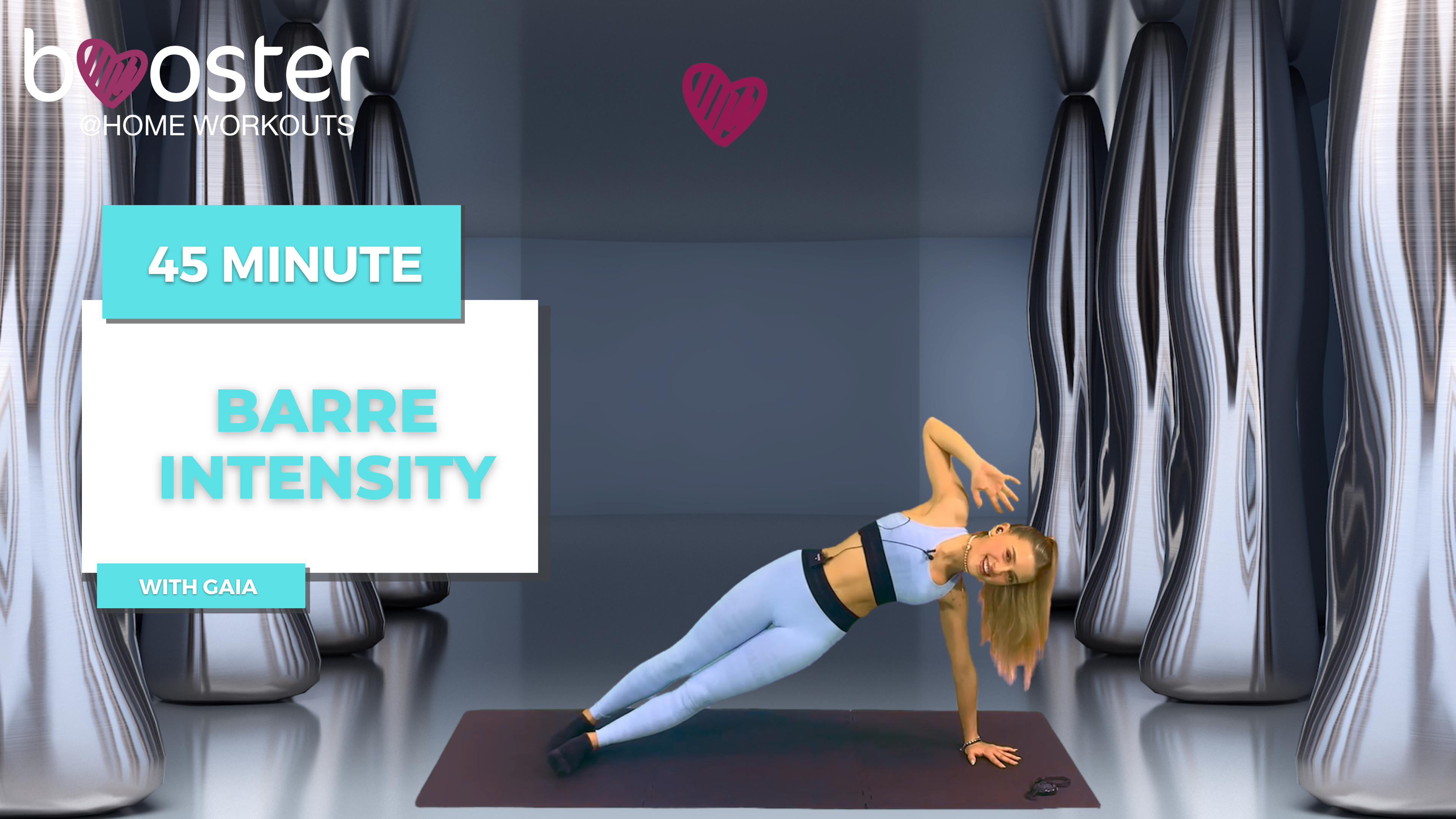 45' full body barre intensity in the metallic columns room