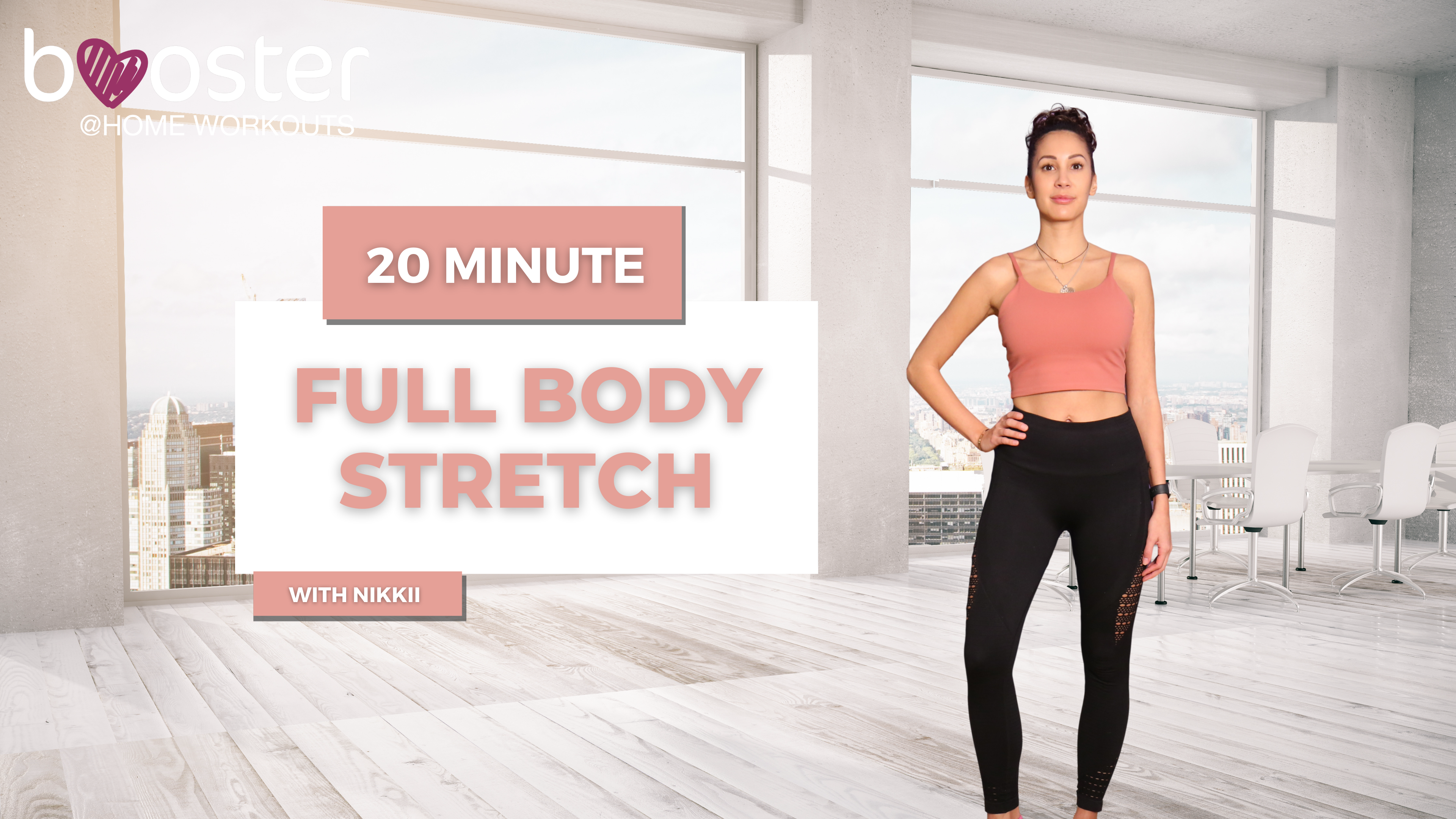 20' full body stretch, in an office overlooking Central Park in NY