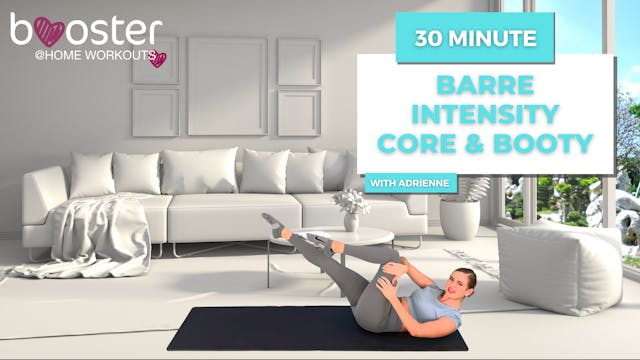 30' barre intensity core & booty in the white living room