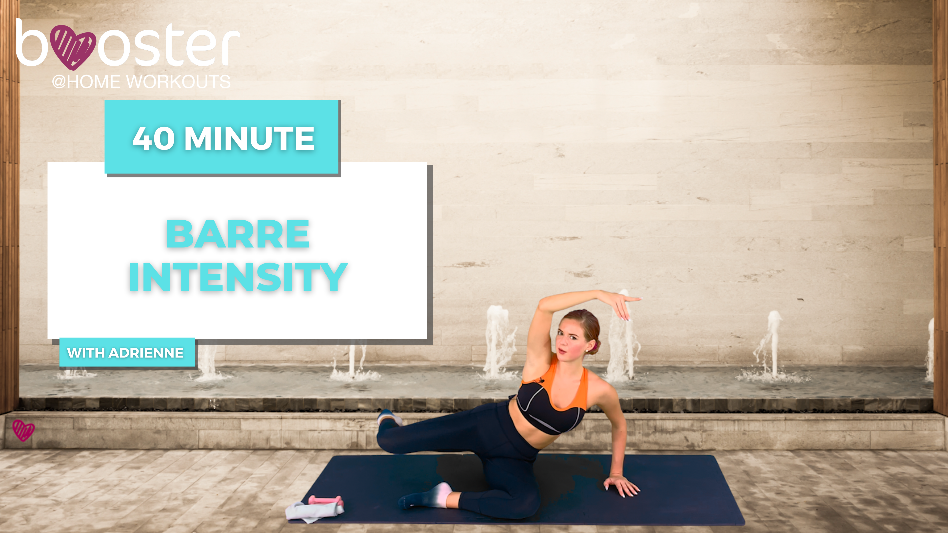 40' barre intensity next to the fountain