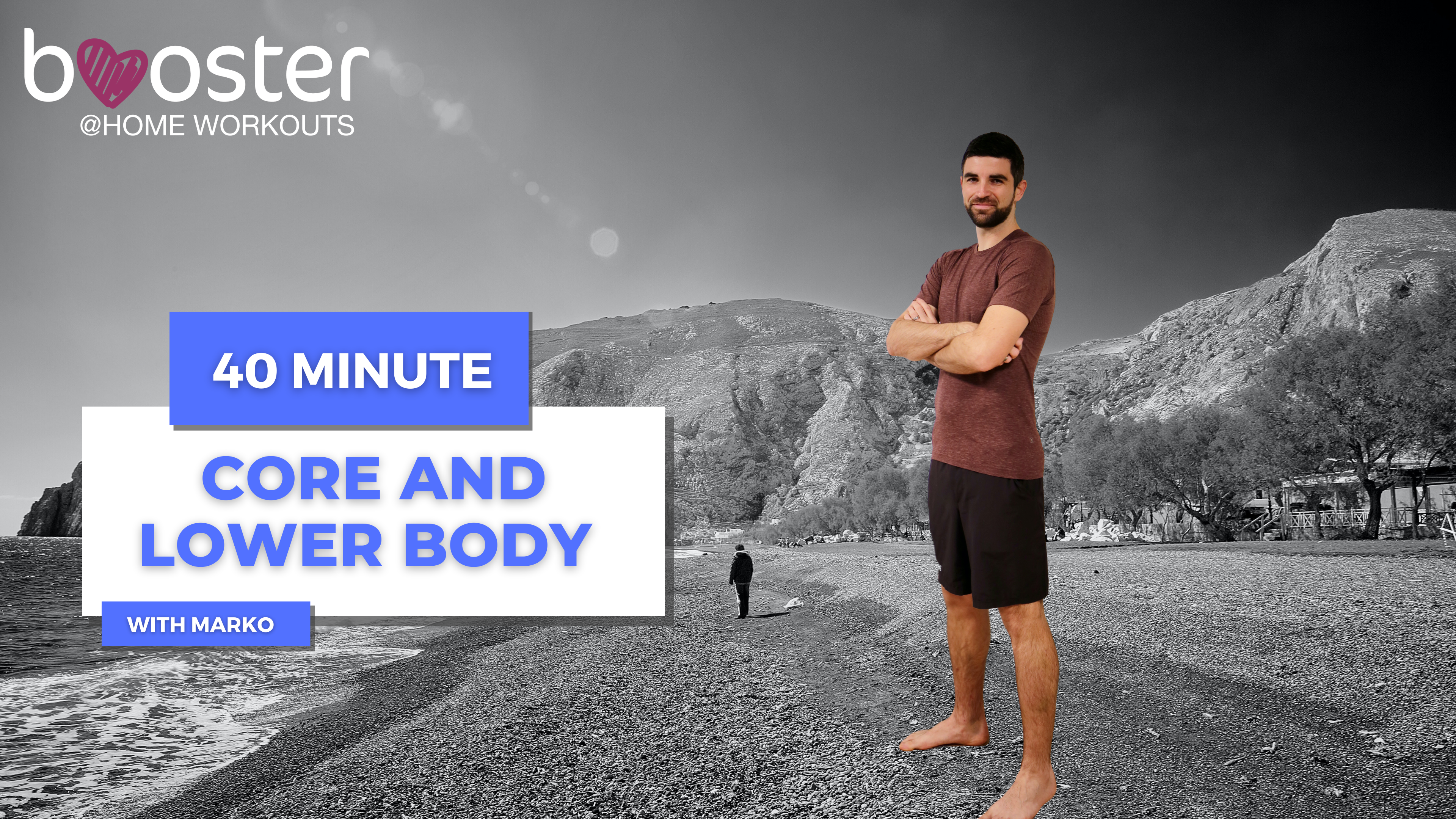 40' core and lower body workout in Santorini, Greece