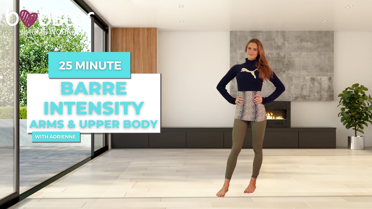 25' barre intensity upper body by the fireplace