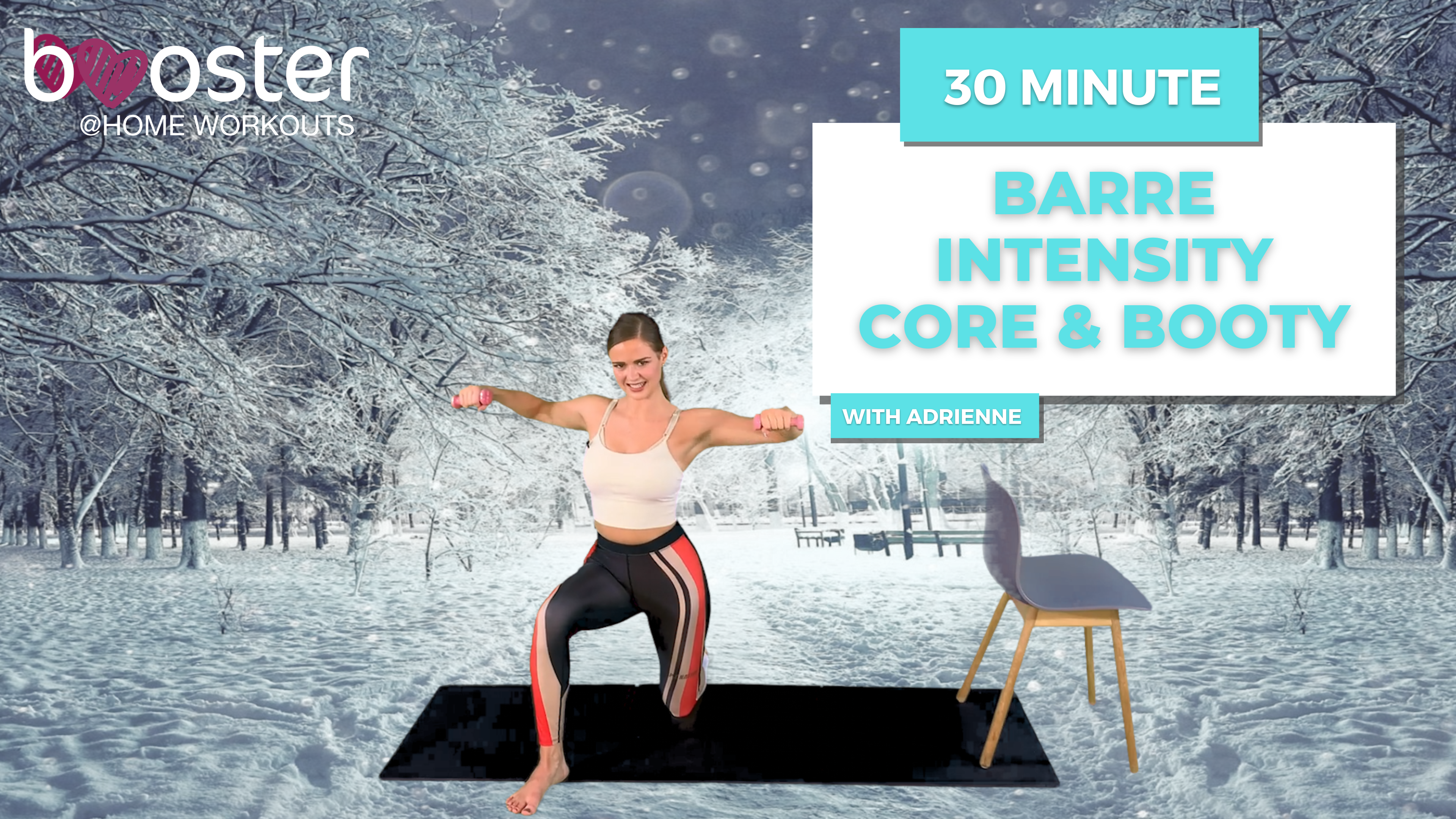 30' barre intensity core & booty in a snowy park