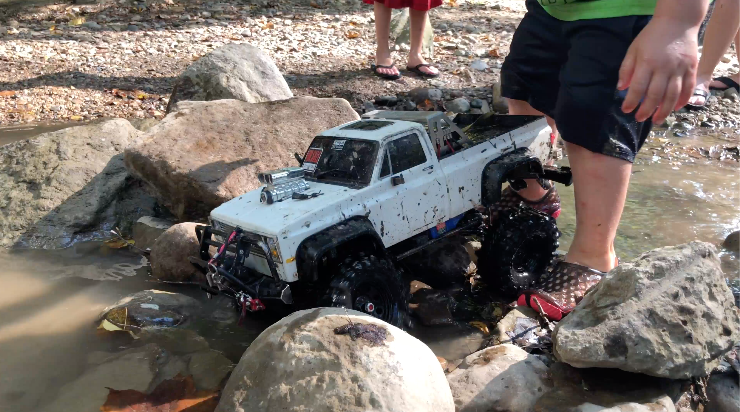 Remote Control Truck in a Stream