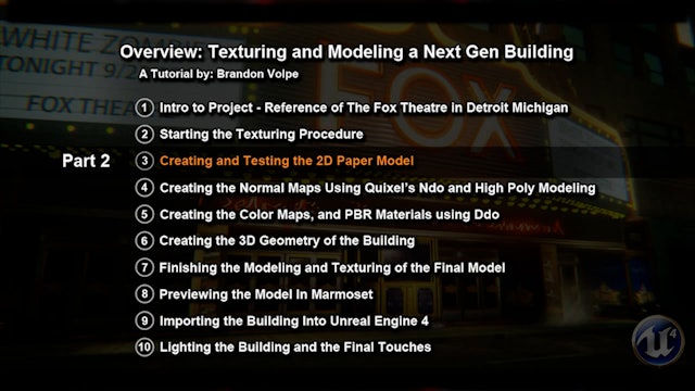 03 2D Paper Model Part 2 - Texturing and Modeling a Next Gen Building