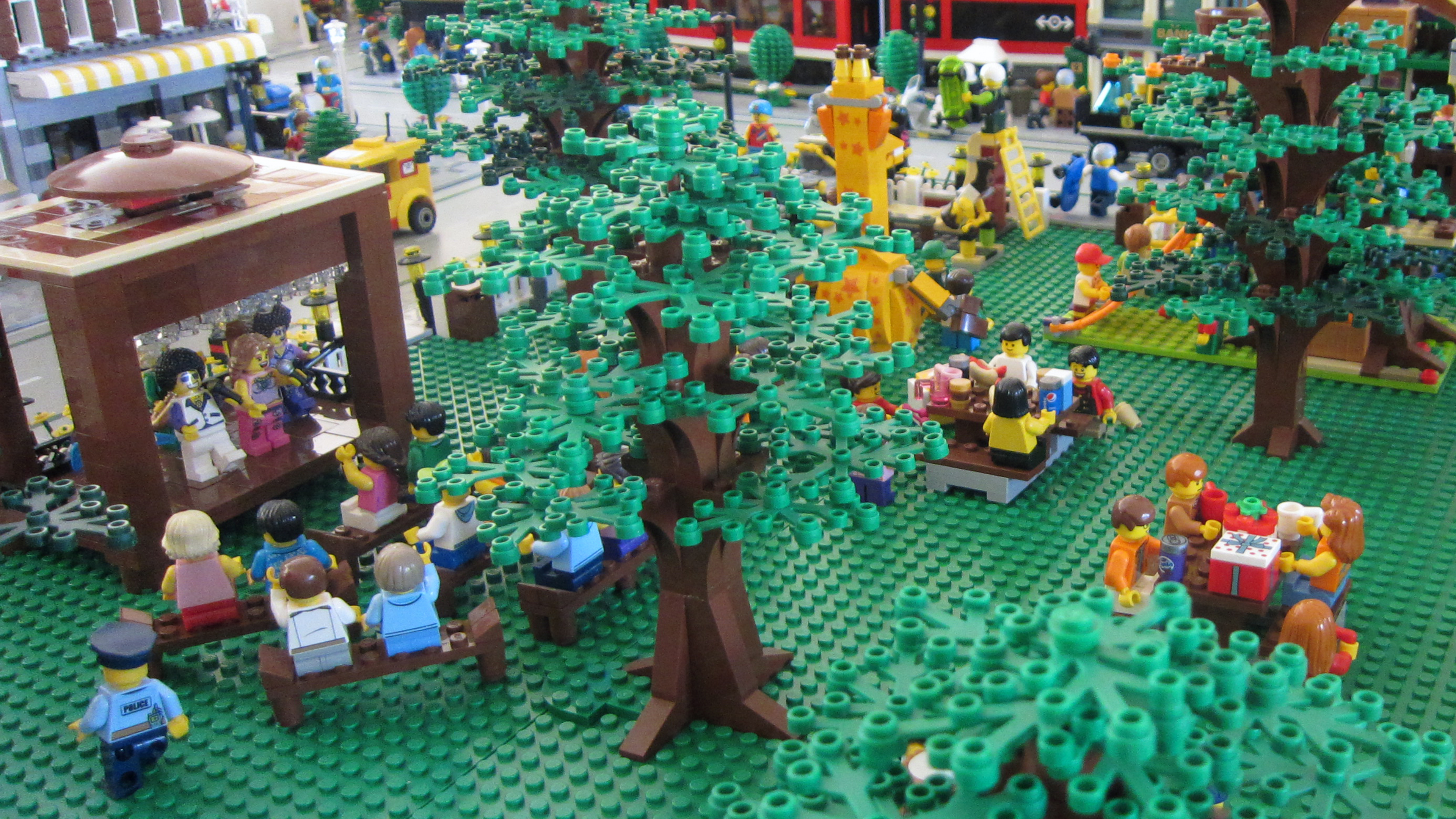 (4:31) LEGO® citizens having lots of fun at the recreation park in the daytime