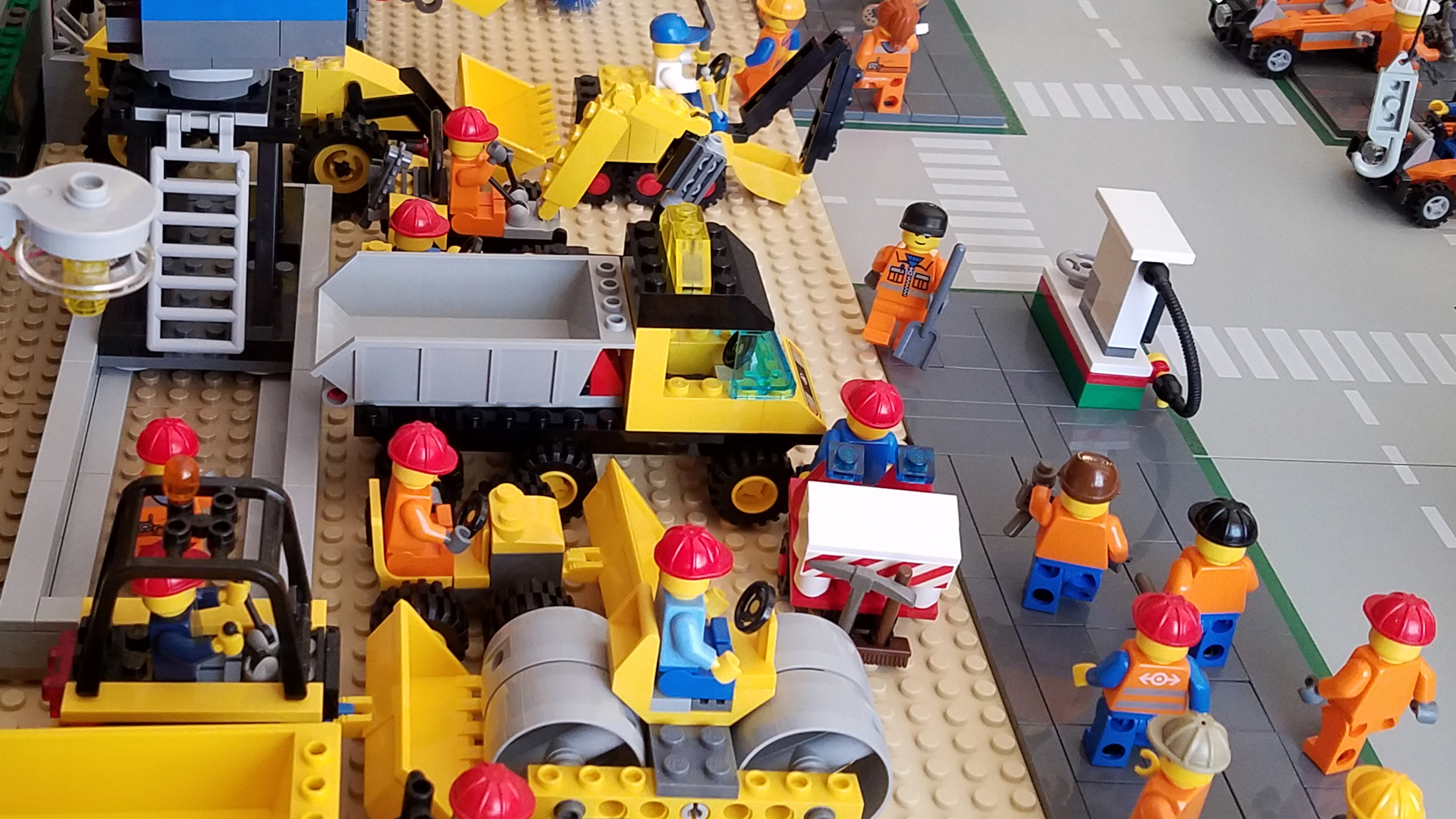 (2:11) Construction vehicles parked at the public works center in the daytime 