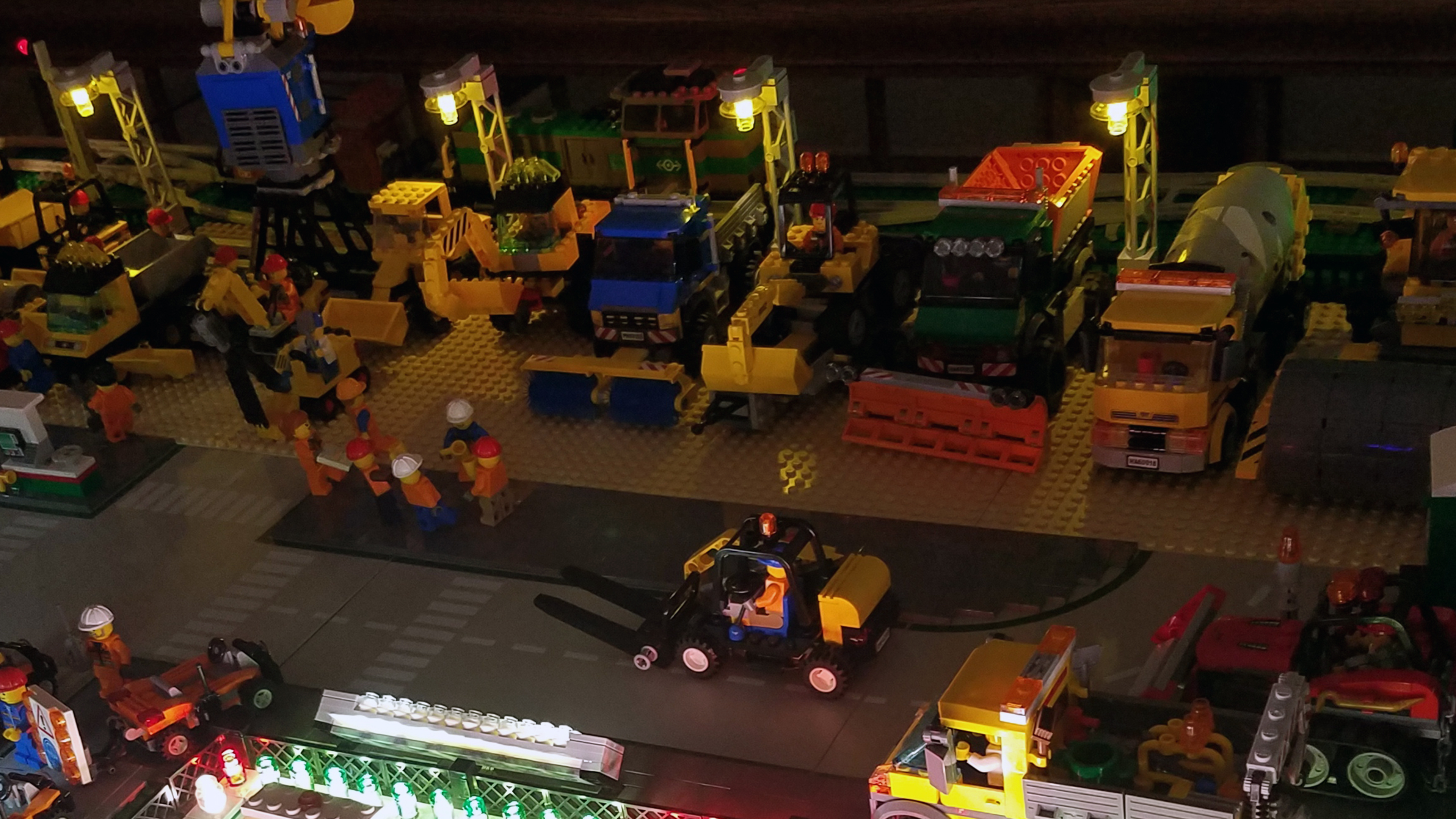 (2:34) Construction area at night with LED lights on