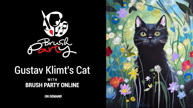 Paint ‘Gustav Klimt's Cat’ with Brush Party Online