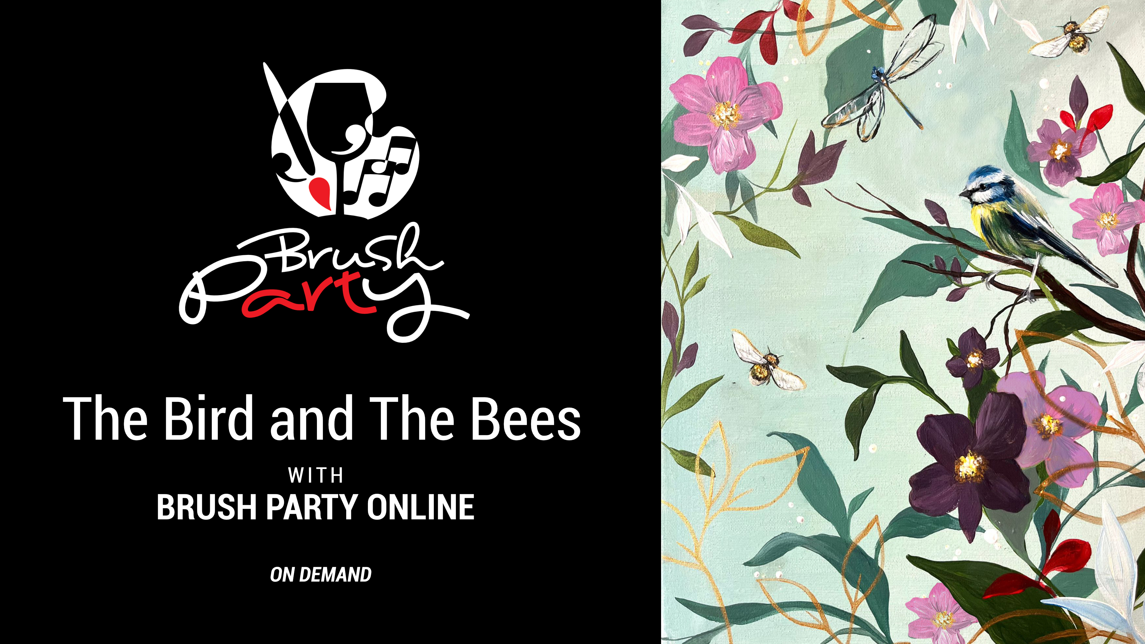 Paint ‘The Bird and The Bees’ with Brush Party Online