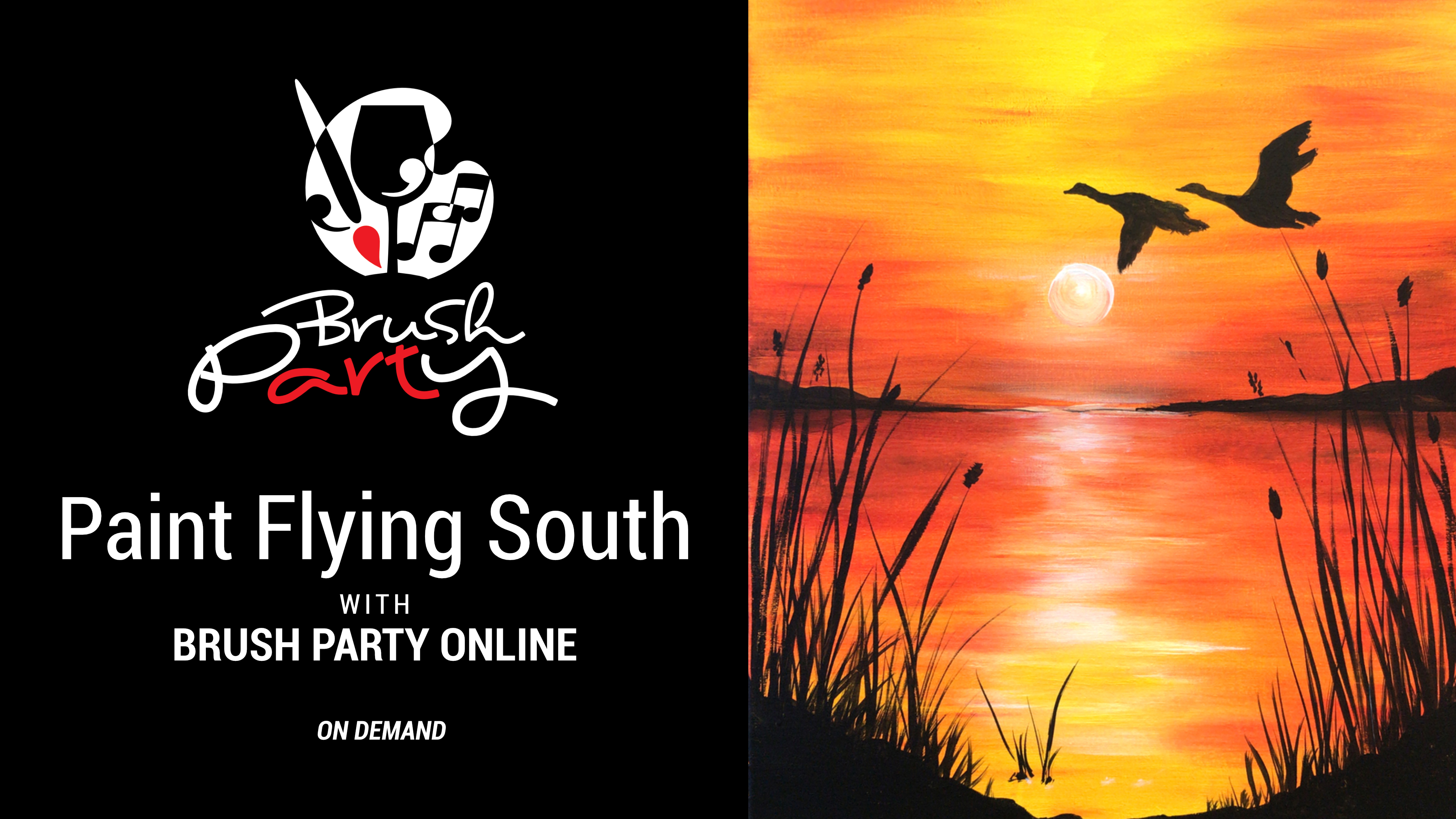 Paint ‘Flying South’ with Brush Party Online