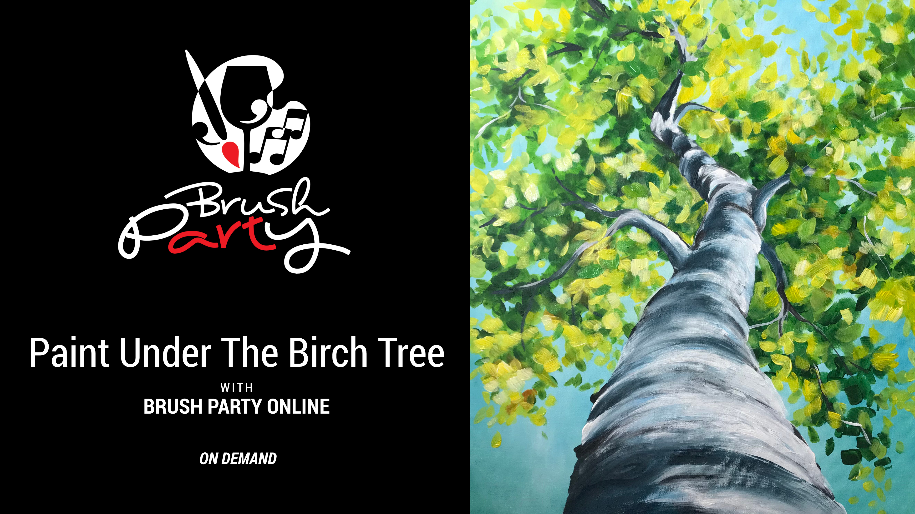 Paint Under the Birch Tree with Brush Party Online