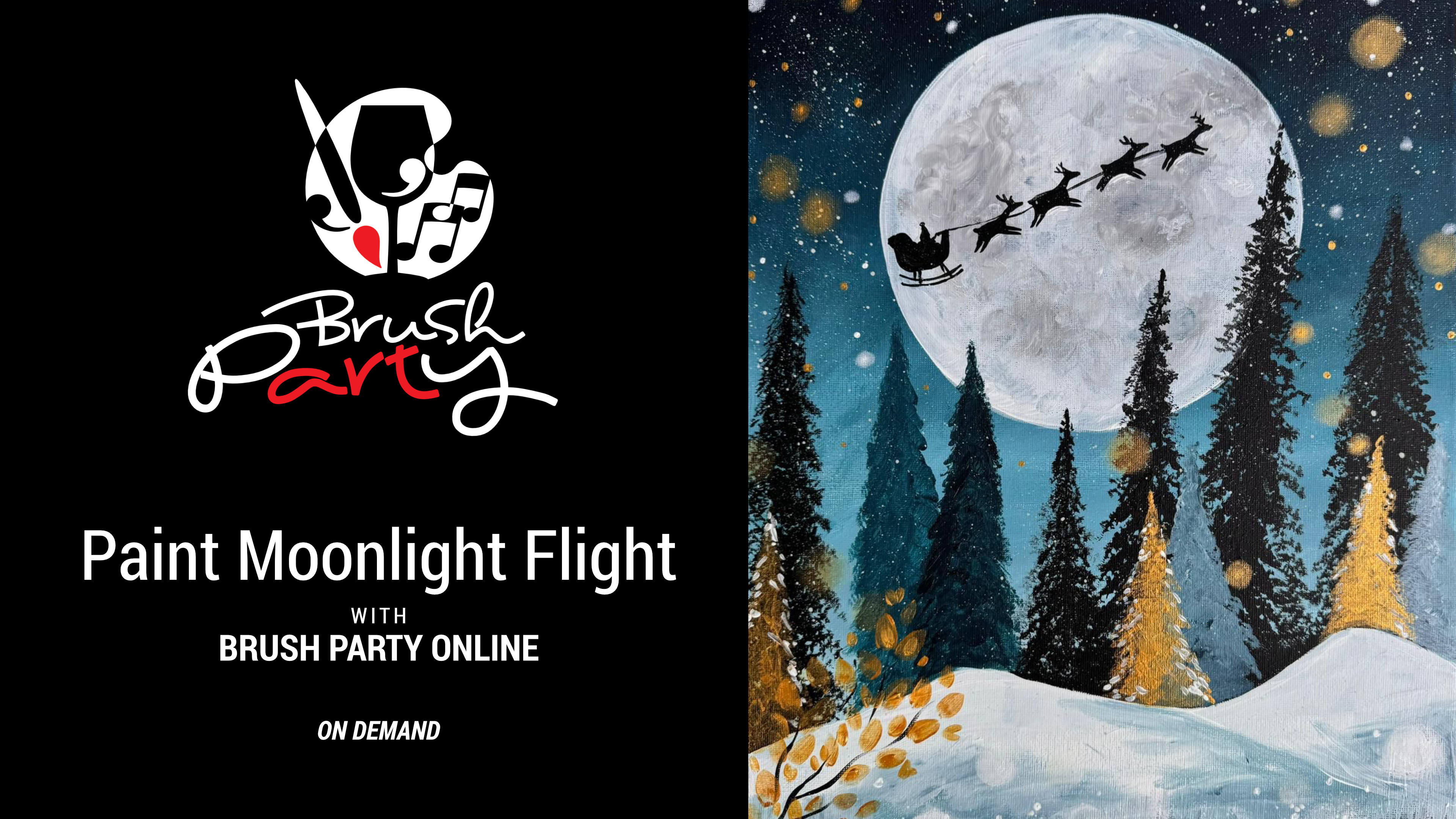 Paint ‘Moonlight Flight’ with Brush Party Online