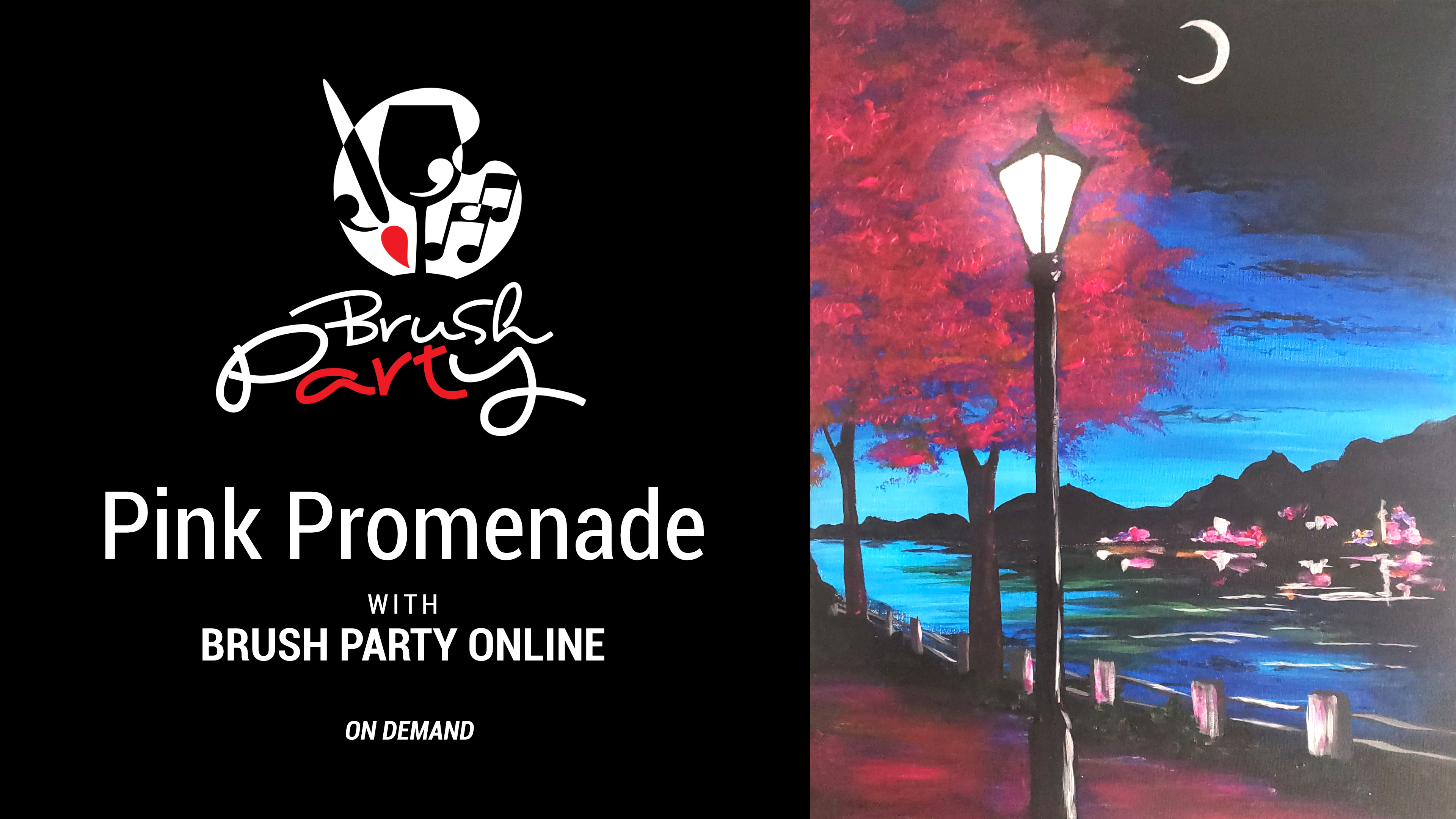 Paint ‘Pink Promenade’ with Brush Party Online